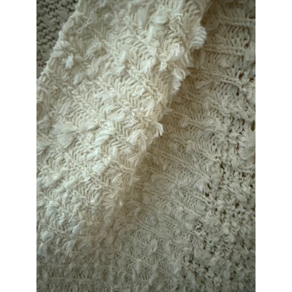 Anthropologie Akemi + Kin Bernadette Textured Knit Cardigan Cream Size Small - Picture 8 of 10